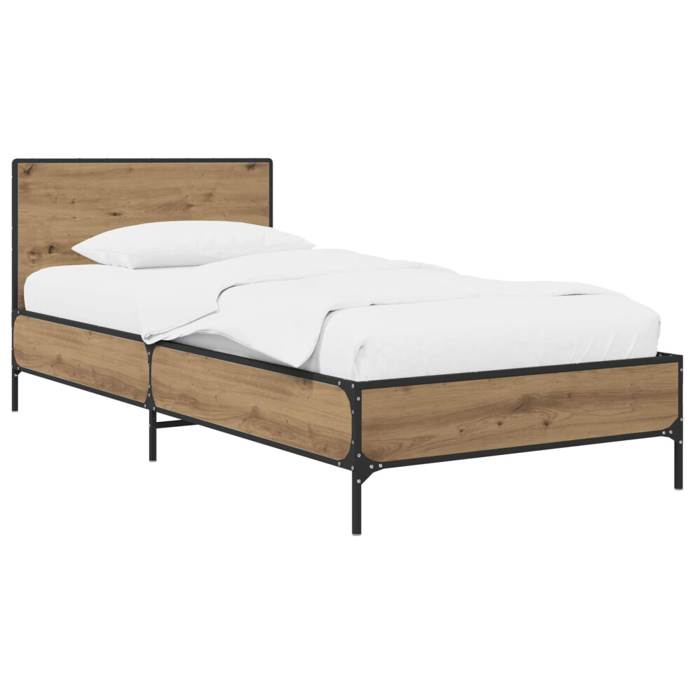 Vidaxl Bed Frame With Headboard Artisian Oak 80 X 200 Cm