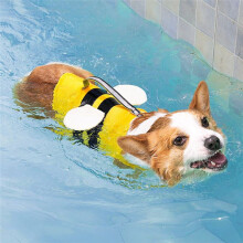 Dog Life Jacket Pet Vest Dog Swimsuit Dog Collar Harness Pet Dog Swimming Summer Swimwear Clothes Cute Bee Pet M
