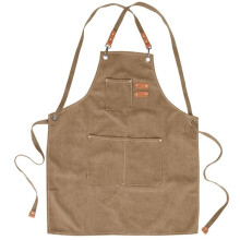 Orion Kitchen Apron 68x74cm, 65% Polyester 35% Cotton, Cross Back Design, Practical Pockets, Universal Use, Brown