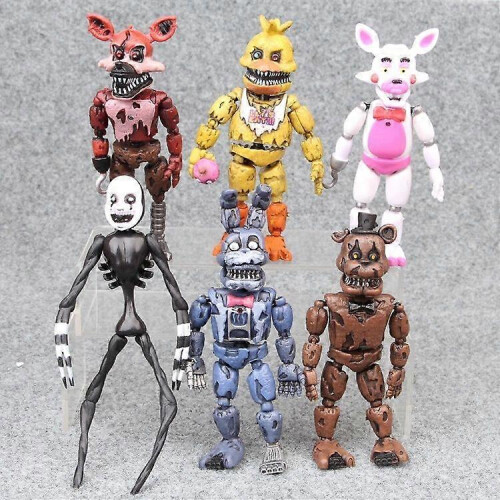 6 τεμάχια FNAF Five Nights At Freddy's Λούτρινο Αρκουδάκι 6" Φιγούρα Δράσης Μοντ 1