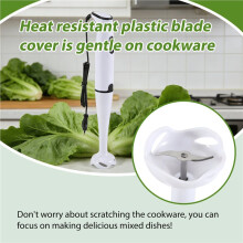 Immersion Blender 400-Watt Turbo Stick Hand Blender, Powerful Ice Crushing Design Purees Smoothies, White EU Plug