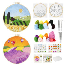 2 Needle Kits,Needle Kit, Wool Supplies with Instructions,Needle Pads, Needles,W351+W407