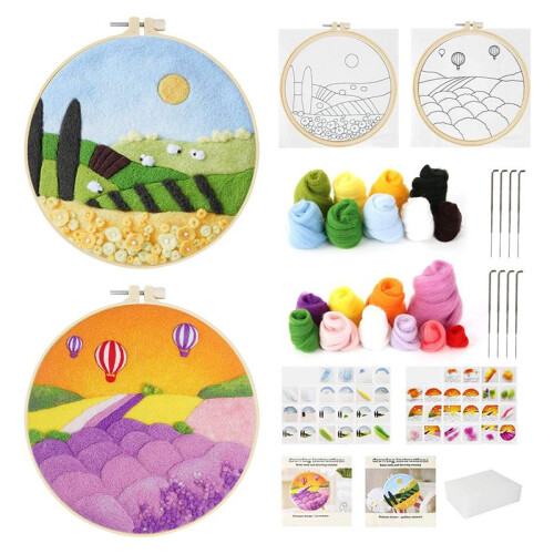 2 Needle  Kits,Needle   Kit, Wool  Supplies with Instructions,Needle  Pads, Needles,W351+W407