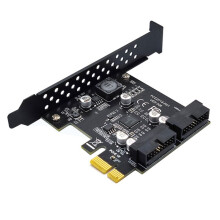 Karta Rozszerzeń USB3.2 Pci-E 2-Portowa Karta Adaptera 19Pin Renesas D720201 5Gbps Karta Adaptera USB3 na Pci Express