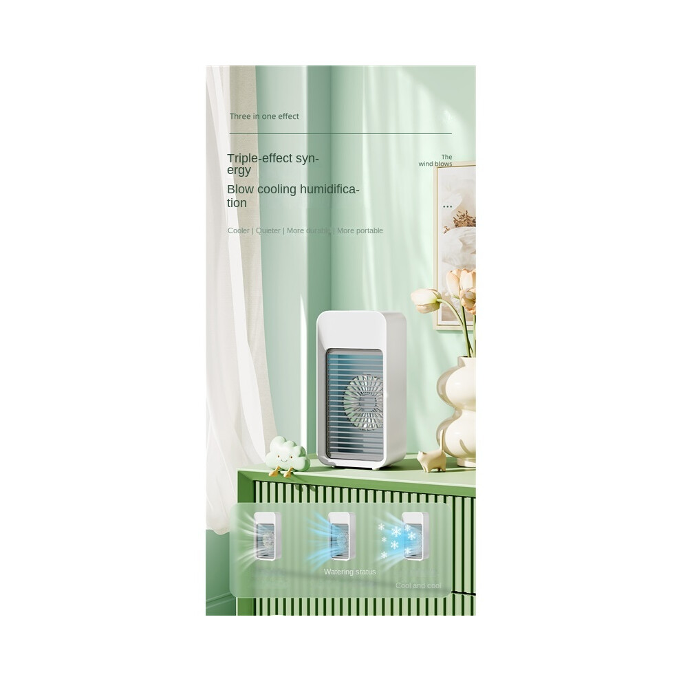 Portable Usb Desktop Air Cooler Misting Humidifier Quiet Air Circulation Fan Home Office Dorm Outdoor 8584088987917
