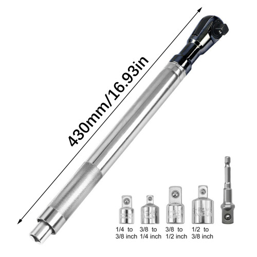 Clé d'extension à décalage de 430mm de Long, avec 4 adaptateurs, 2