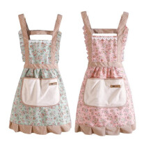 Kitchen BBQ Aprons 2 Sets Floral Print Pink Green Deep Pockets 29.5"x27.5" Apron Set
