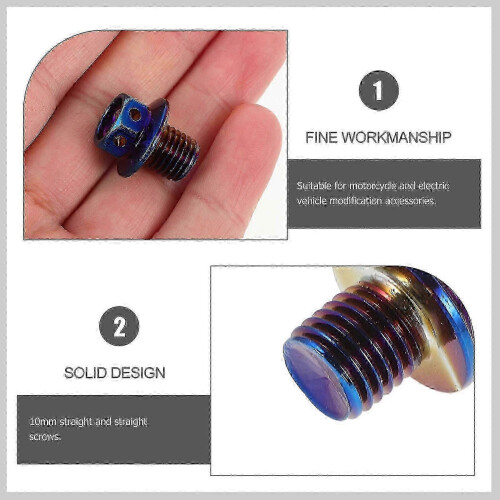 2pcs Motorcycle Mirror Plug Screws Rearview Mirror Hole Replacement Screws 2