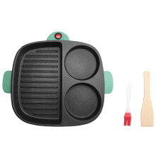 3-In-1 Elektrische Omelettpfanne Grillpfanne Elektroherd Multifunktions-Antihaft-Hotpot Dampfgarer Steak Braten A US-Stecker