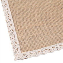 40Pcs Linen Table Mat Lace Placemat Set Natural Jute Woven Tableware Mat Wedding Party Decoration