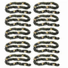 10pcs 2M Christmas Eve Decoration Bar Tops Ribbon Garland Christmas Tree Kitchen Ornaments Party Decoration Prop-Golden