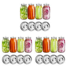 Fermentation Lids for Wide Mouth Mason Jars, 12 Stainless Steel Lids with Date Tracking, Fermentation Kit