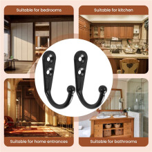 14 PCS Wall Mounted Hooks Coat Hooks Door Robe Hook for Hanging Towel Hat Key Cup Single Metal Hook for Bedroom