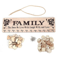 Wooden Hanging Calendar Family Friends Birthday Reminder Board Craft (A ) YEMAA