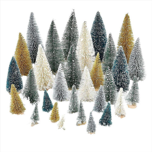 Miniature Sisal Pine Trees Wood Base for Diorama Scenes