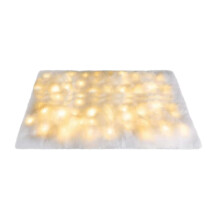 LED Lit Christmas Snow Blanket 71x18in Lightweight Faux Mat Indoor Outdoor Holiday Decor
