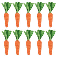 Set of 10 Artificial Faux Carrot Figurines for DIY Crafting Lovers Tabletop Decorations