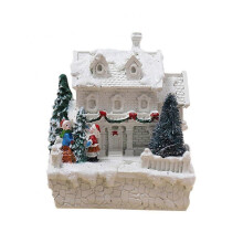 Battery Powered Christmas Resin Village Houses with LED Light Indoor Decor Xmas Gift