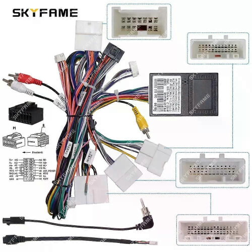 (Komplettes Set) Gilt für Kfz-16-Pin-Kabelbaumadapter, Canbus-Box-Decoder, Android-Radio-Stromkabel 1