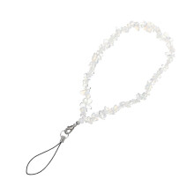White Crystal Phone Lanyard Chain Decoration Style