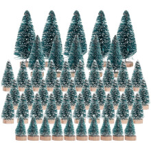 50PCS Mini Snow Frost Pine Trees Artificial Christmas DIY Party Decor Crafts