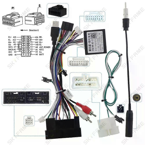 Gilt für 16-poligen Kfz-Kabelbaumadapter, Canbus-Box-Decoder, Android-Stromkabel für Hyundai IX35 1