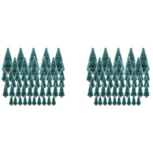 100PCS Mini Artificial Snow Frost Pine Trees Christmas DIY Party Decor Crafts