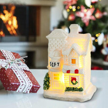 Winter Resin LED Lit Christmas Village Houses & Mini Snow Cottages for 2025 Village Sets