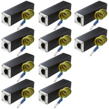 4x RJ45 Plug Ethernet Surge Protector Thunder Arrester 100MHz