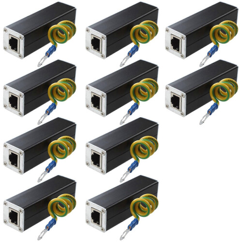 4x RJ45 Plug Ethernet Surge Protector Thunder Arrester 100MHz