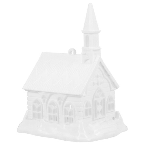 Xmas Desktop Charm Plastic Mini Snow House Model
