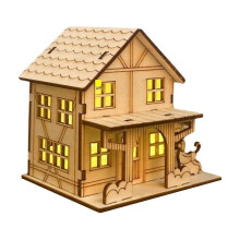 Light-Up Wooden Xmas Village House Kit Paintable DIY Glowing Centerpiece Holiday Decor
