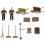 Brown Plastic Farmer Tools Model 1Set Decorative Play Elements 1