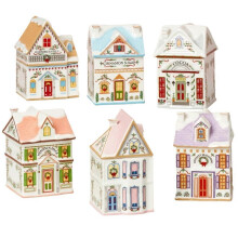 Christmas Village Spice House Set Mini Kitchen Tabletop Decor for Sugar & Spices 6pc