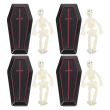 Creative Halloween Mini Coffins Decor 8 Sets with Skeleton Props