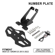 Compatible Msx125 Grom125 Off-Road Motorcycle High-Quality Iron Cover License Plate Frame Modification