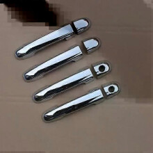 (Black 2 keyholes)Compatible High Quality Chrome Carbon Fiber Car Door Handle Cover Trim For Kia Forte