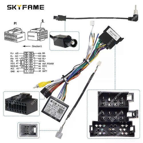 Gilt für 16-poligen Kfz-Kabelbaumadapter, Canbus-Box-Decoder, Android-Radio-Stromkabel für Geely Emgrand 1