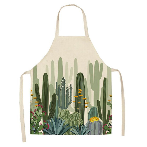 Multicolor Cactus Print Kitchen Apron, Waterproof, Multiple Sizes