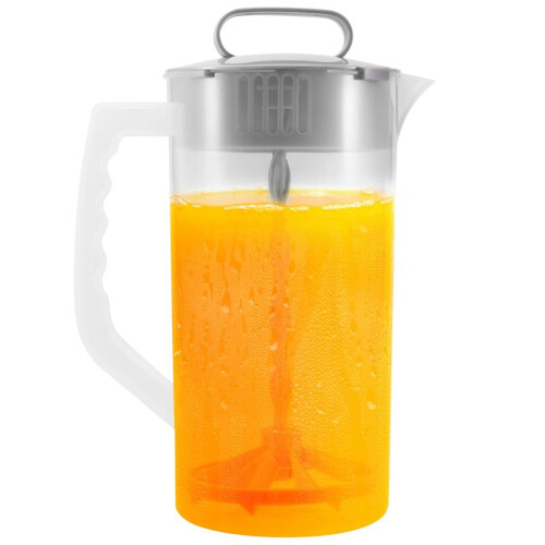 3X Mixing Pitcher for Drinks,2 Quart/64oz Plastic Water Pitcher with Lid,Easy-Mix Juice Container,Angled Plastic Blades 2