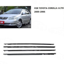 (Vordere linke Scheibe) Kompatibel (4 Stück/1 Set) Corolla 00-06 Corolla Fensterglas Äußere Druckleiste