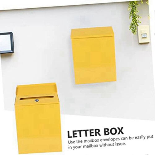 2Pcs Lockable Wall-Mounted Mailbox with Key, Iron Door Letter Box for Small Mail 2