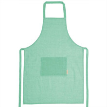 Green Adjustable Apron with Front Pocket 100% Recycled Cotton One Size Eco-Friendly