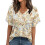Damen-Sommer-Oberteil mit V-Ausschnitt und-Beige S 1