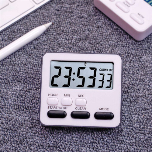 3X Kitchen Timer Count Down Count ,Multifunctional Alarm Clock,Desk Clock,Black 2