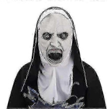 Gruselige Nonne-Latexmaske für Halloween-Partys, Nonnenmaske, Cosplay-Kostüm, Ganzkopf-Gruselmaske,