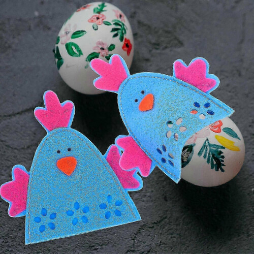 Blue Easter Egg Holder 16Pcs with Chick Design for Party Use 2