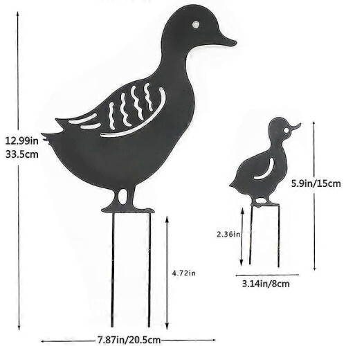 4er-Pack Metallenten-Gartenstecker, tierförmige Gartendekoration 2
