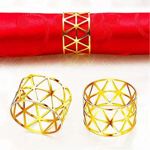 48 ronds de serviette en maille dorée, ensemble de table pour occasions décontractées ou formelles et réceptions de mariage 1