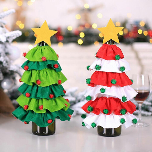 Weihnachtsbaumrock, Weinflaschenhülle, lustiger Champagnerpullover, Partydeko 2
